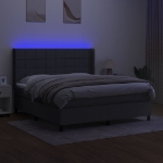 Εικόνα της Κρεβάτι Boxspring με Στρώμα & LED Σκ.Γκρι 180x200 εκ Υφασμάτινο Hobbo