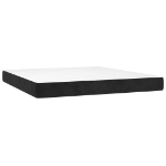 Εικόνα της Κρεβάτι Boxspring με Στρώμα & LED Μαύρο 180x200 εκ. Βελούδινο Hobbo