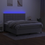 Εικόνα της Κρεβάτι Boxspring με Στρώμα & LED Αν.Γκρι 180x200εκ. Υφασμάτινο Hobbo