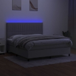 Εικόνα της Κρεβάτι Boxspring με Στρώμα & LED Αν.Γκρι 180x200εκ. Υφασμάτινο Hobbo