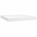 Εικόνα της Κρεβάτι Boxspring με Στρώμα & LED Λευκό 180x200 εκ. Συνθ. Δέρμα Hobbo