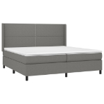 Εικόνα της Κρεβάτι Boxspring με Στρώμα & LED Σκ.Γκρι 200x200εκ. Υφασμάτινο Hobbo