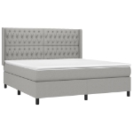 Εικόνα της Κρεβάτι Boxspring με Στρώμα & LED Αν.Γκρι 180x200εκ. Υφασμάτινο Hobbo