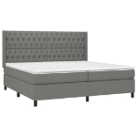 Εικόνα της Κρεβάτι Boxspring με Στρώμα & LED Σκ.Γκρι 200x200εκ. Υφασμάτινο Hobbo