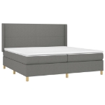 Εικόνα της Κρεβάτι Boxspring με Στρώμα & LED Σκ.Γκρι 200x200εκ. Υφασμάτινο Hobbo