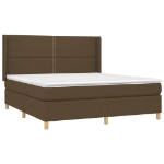 Εικόνα της Κρεβάτι Boxspring με Στρώμα & LED Σκ.Καφέ 180x200εκ. Υφασμάτινο Hobbo