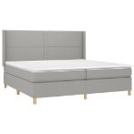 Εικόνα της Κρεβάτι Boxspring με Στρώμα & LED Αν.Γκρι 200x200εκ. Υφασμάτινο Hobbo