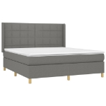 Εικόνα της Κρεβάτι Boxspring με Στρώμα & LED Σκ.Γκρι 180x200 εκ Υφασμάτινο Hobbo