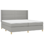 Εικόνα της Κρεβάτι Boxspring με Στρώμα & LED Αν.Γκρι 200x200εκ. Υφασμάτινο Hobbo