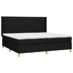 Εικόνα της Κρεβάτι Boxspring με Στρώμα & LED Μαύρο 200x200 εκ. Υφασμάτινο Hobbo