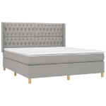 Εικόνα της Κρεβάτι Boxspring με Στρώμα & LED Αν.Γκρι 180x200εκ. Υφασμάτινο Hobbo