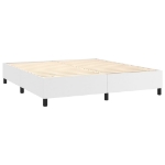 Εικόνα της Κρεβάτι Boxspring με Στρώμα & LED Λευκό 180x200 εκ. Συνθ. Δέρμα Hobbo