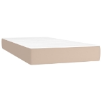 Εικόνα της Κρεβάτι Boxspring Στρώμα&LED Καπουτσίνο 200x200 εκ. Συνθ. Δέρμα Hobbo