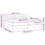 Εικόνα της Κρεβάτι Boxspring με Στρώμα & LED Αν.Γκρι 200x200 εκ. Βελούδινο Hobbo