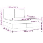 Εικόνα της Κρεβάτι Boxspring με Στρώμα & LED Αν.Γκρι 180x200εκ. Υφασμάτινο Hobbo