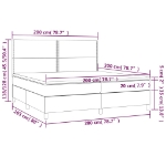 Εικόνα της Κρεβάτι Boxspring με Στρώμα & LED Σκ.Γκρι 200x200εκ. Υφασμάτινο Hobbo