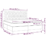 Εικόνα της Κρεβάτι Boxspring με Στρώμα & LED Σκ.Γκρι 200x200εκ. Υφασμάτινο Hobbo