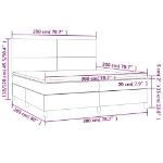 Εικόνα της Κρεβάτι Boxspring με Στρώμα & LED Μαύρο 200x200 εκ. Υφασμάτινο Hobbo