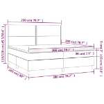 Εικόνα της Κρεβάτι Boxspring με Στρώμα & LED Αν.Γκρι 200x200εκ. Υφασμάτινο Hobbo