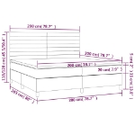 Εικόνα της Κρεβάτι Boxspring με Στρώμα & LED Αν.Γκρι 200x200εκ. Υφασμάτινο Hobbo