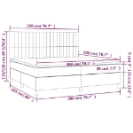 Εικόνα της Κρεβάτι Boxspring με Στρώμα & LED Σκ.Γκρι 200x200εκ. Υφασμάτινο Hobbo