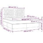 Εικόνα της Κρεβάτι Boxspring με Στρώμα & LED Αν.Γκρι 180x200εκ. Υφασμάτινο Hobbo