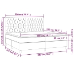 Εικόνα της Κρεβάτι Boxspring με Στρώμα & LED Μαύρο 200x200 εκ. Υφασμάτινο Hobbo