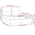 Εικόνα της Κρεβάτι Boxspring με Στρώμα & LED Σκ. Γκρι 180x200εκ. Βελούδινο Hobbo