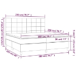 Εικόνα της Κρεβάτι Boxspring με Στρώμα & LED Μαύρο 200x200 εκ. Βελούδινο Hobbo