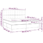 Εικόνα της Κρεβάτι Boxspring με Στρώμα & LED Σκ. Γκρι 200x200εκ. Βελούδινο Hobbo