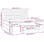 Εικόνα της Κρεβάτι Boxspring με Στρώμα Ανοιχτό Γκρι 200x200 εκ. Υφασμάτινο Hobbo