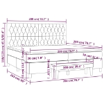 Εικόνα της Κρεβάτι Boxspring με Στρώμα Σκούρο Γκρι 200x200 εκ. Υφασμάτινο Hobbo