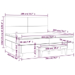 Εικόνα της Κρεβάτι Boxspring με Στρώμα Μαύρο 200x200 εκ. Υφασμάτινο Hobbo