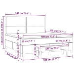 Εικόνα της Κρεβάτι Boxspring με Στρώμα Σκούρο Γκρι 180x200 εκ Υφασμάτιν Hobbo