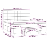 Εικόνα της Κρεβάτι Boxspring με Στρώμα Μαύρο 200x200 εκ. Υφασμάτινο Hobbo