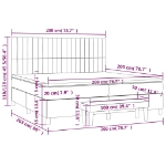 Εικόνα της Κρεβάτι Boxspring με Στρώμα Σκούρο Γκρι 200x200 εκ. Υφασμάτινο Hobbo