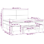 Εικόνα της Κρεβάτι Boxspring με Στρώμα Ανοιχτό Γκρι 200x200 εκ. Βελούδινο Hobbo