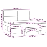 Εικόνα της Κρεβάτι Boxspring με Στρώμα Ανοιχτό Γκρι 200x200 εκ. Βελούδινο Hobbo