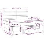 Εικόνα της Κρεβάτι Boxspring με Στρώμα Σκούρο Γκρι 200x200 εκ. Βελούδινο Hobbo