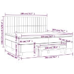 Εικόνα της Κρεβάτι Boxspring με Στρώμα Ανοιχτό Γκρι 200x200 εκ. Βελούδινο Hobbo