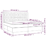 Εικόνα της Κρεβάτι Boxspring με Στρώμα & LED Μαύρο 200x200 εκ. Υφασμάτινο Hobbo