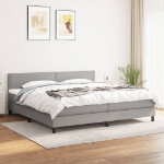 Εικόνα της Κρεβάτι Boxspring με Στρώμα Ανοιχτό Γκρι 180x200 εκ. Υφασμάτινο Hobbo