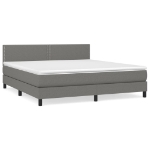 Εικόνα της Κρεβάτι Boxspring με Στρώμα Σκούρο Γκρι 180x200 εκ Υφασμάτιν Hobbo