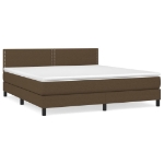 Εικόνα της Κρεβάτι Boxspring με Στρώμα Σκούρο Καφέ 180x200 εκ Υφασμάτινο Hobbo