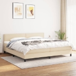 Εικόνα της Κρεβάτι Boxspring με Στρώμα Κρεμ 200x200 εκ. Υφασμάτινο Hobbo