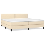 Εικόνα της Κρεβάτι Boxspring με Στρώμα Κρεμ 200x200 εκ. Υφασμάτινο Hobbo