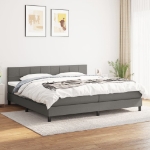 Εικόνα της Κρεβάτι Boxspring με Στρώμα Σκούρο Γκρι 180x200 εκ Υφασμάτιν Hobbo