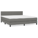 Εικόνα της Κρεβάτι Boxspring με Στρώμα Σκούρο Γκρι 180x200 εκ Υφασμάτιν Hobbo