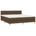 Εικόνα της Κρεβάτι Boxspring με Στρώμα Σκούρο Καφέ 180x200 εκ Υφασμάτινο Hobbo