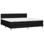 Εικόνα της Κρεβάτι Boxspring με Στρώμα Μαύρο 200x200 εκ. Υφασμάτινο Hobbo